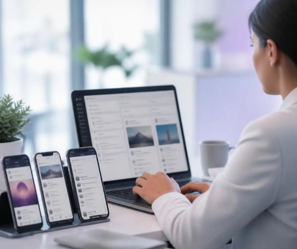 Social platforms and discussion threads on screen