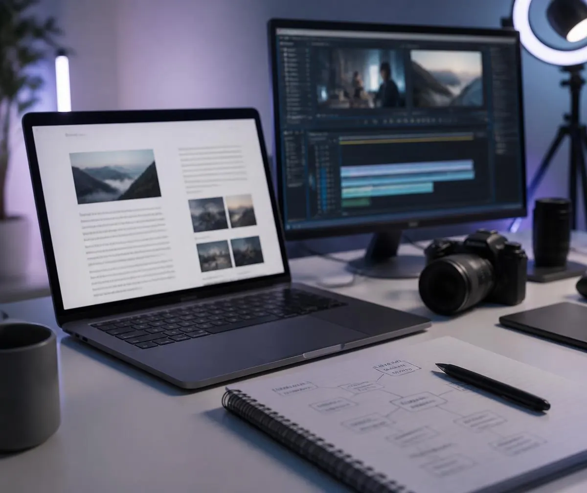 Answer page and video production workspace